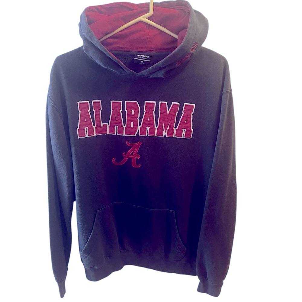 Alabama Deep Gray and Crimson Hoodie—Crimson Tide.   Size = Medium